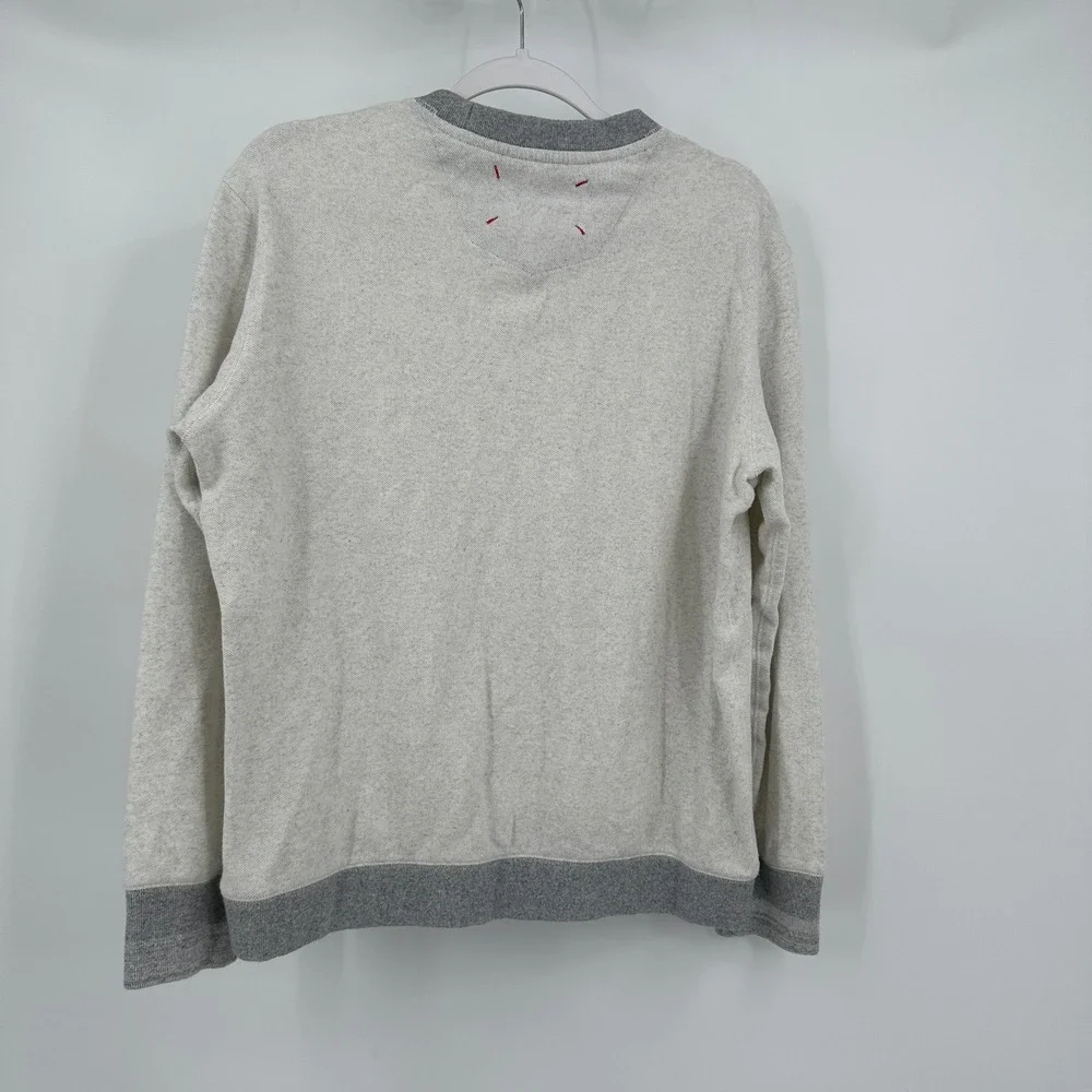 Robert Graham Mens Preppy Gray Tailored Fit Cotton Crewneck Sweatshirt Size M